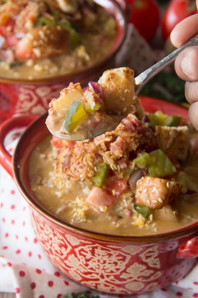 Slow Cooker Bacon Cheeseburger Soup | Say Grace