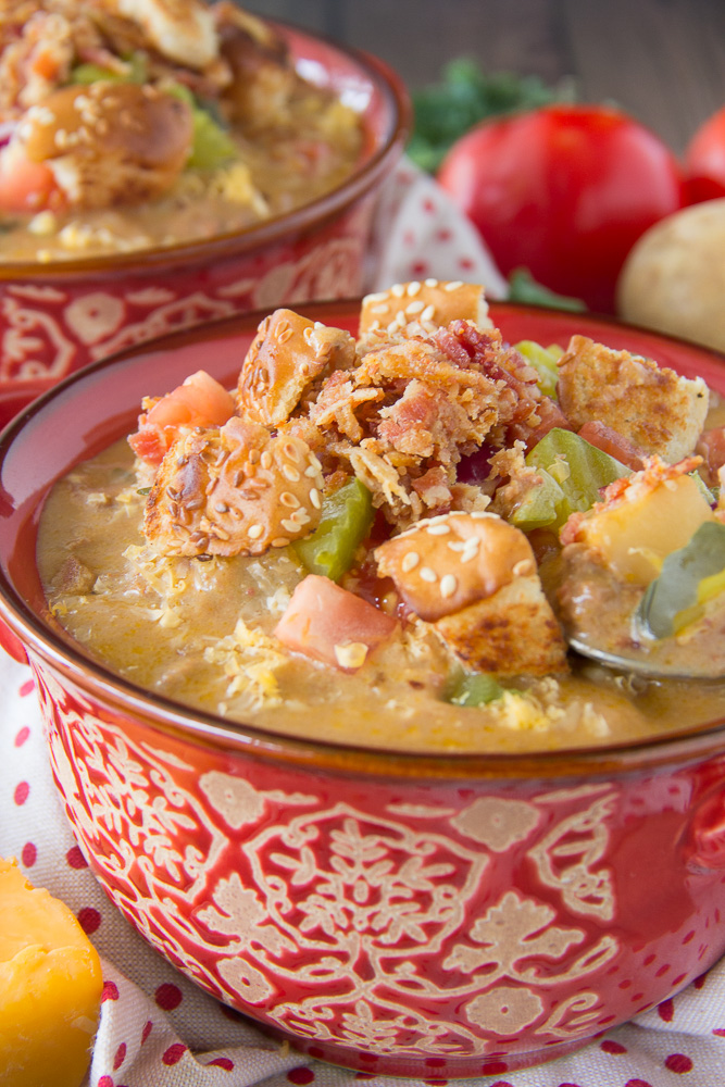 Slow Cooker Bacon Cheeseburger Soup | Say Grace