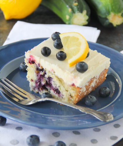 Vegan Lemon Blueberry Layer Cake - Plantiful Bakery